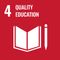 Logo for UN Sustainable Development Goals 4 - Quality education