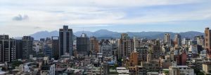 View overlooking Taipei city and Yangmin Mountain National Park in Taiwan.